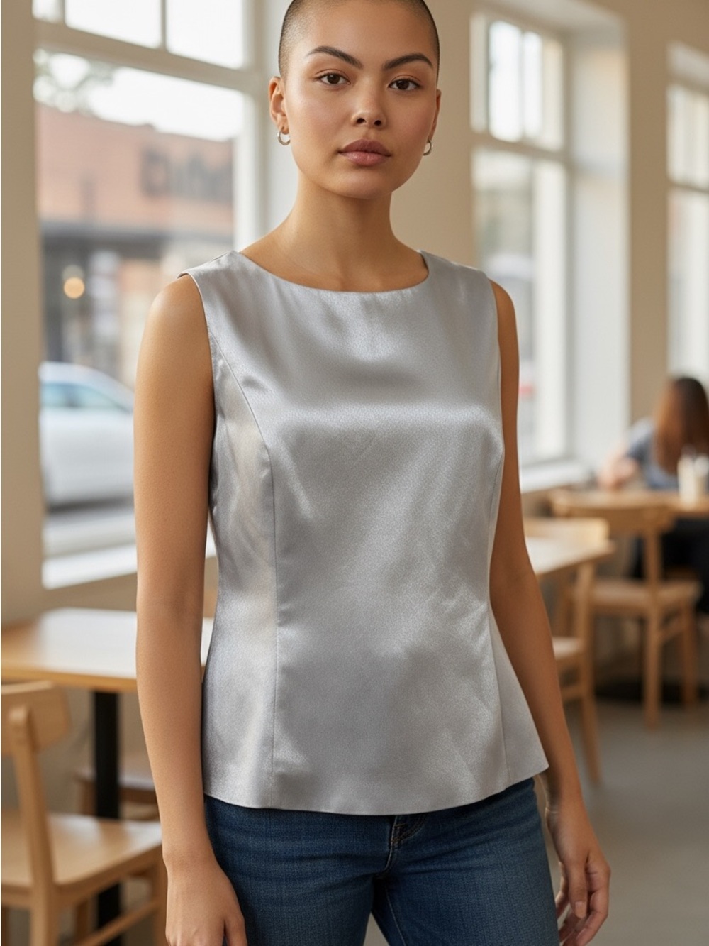 Louise Ricci Women's Silver Sleeveless  Top, size 12. - Picture 7 of 7